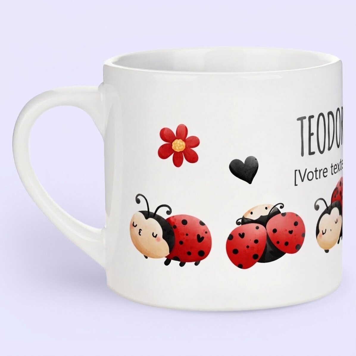 Gobelet personnalisé pour enfants avec prénom - Coccinelle