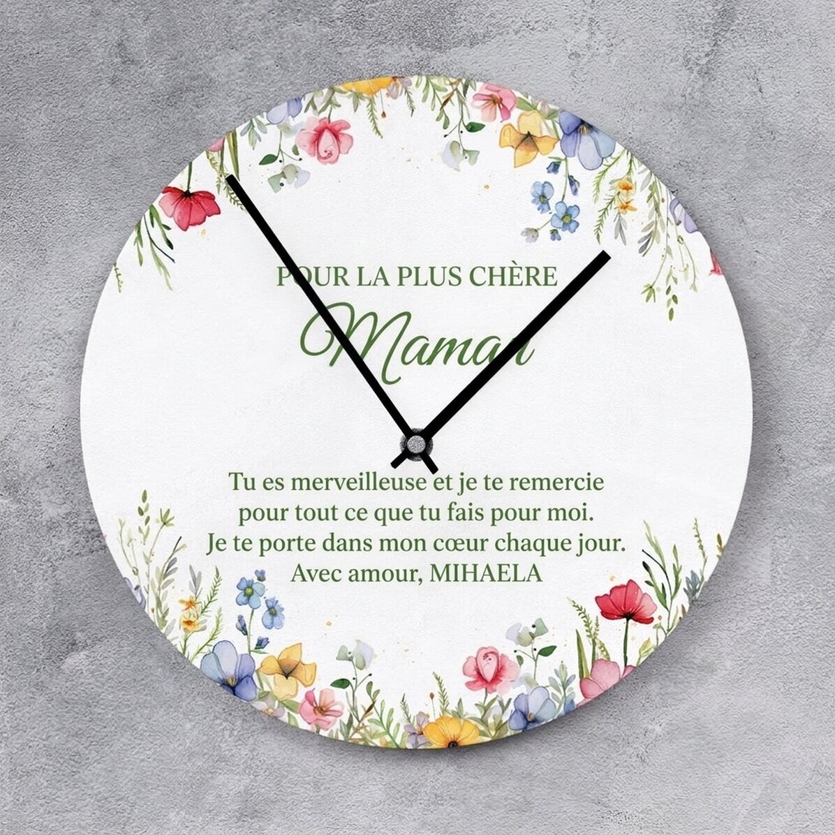 Montre personnalisée avec un message de remerciement - Floral