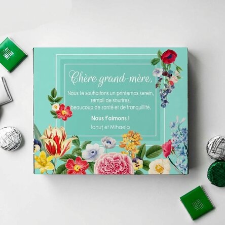 Boîte de bonbons personnalisée avec un message - Printemps serein