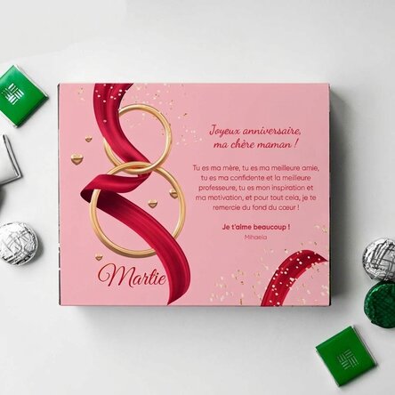 Boîte de bonbons personnalisée avec un message - 8 mars