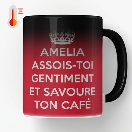 Tasse thermosensible personnalisée - KEEP CALM AND RELAX
