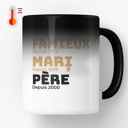 Tasse thermosensible personnalisée avec un texte - L'histoire de mon père