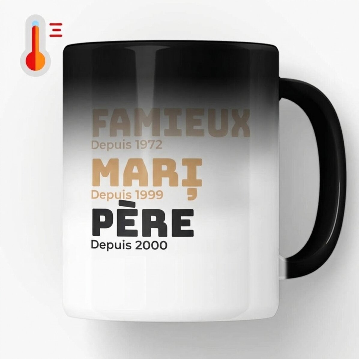 Tasse thermosensible personnalisée avec un texte - L