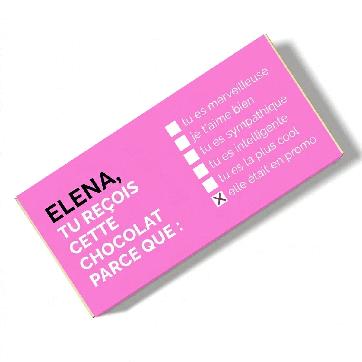Chocolat personnalisé avec un message - Parce que