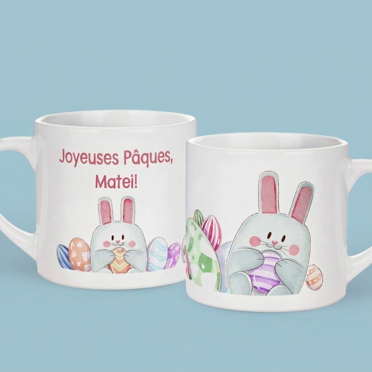 Tasse personnalisée pour enfants avec inscription : « Joyeuses Pâques ! »