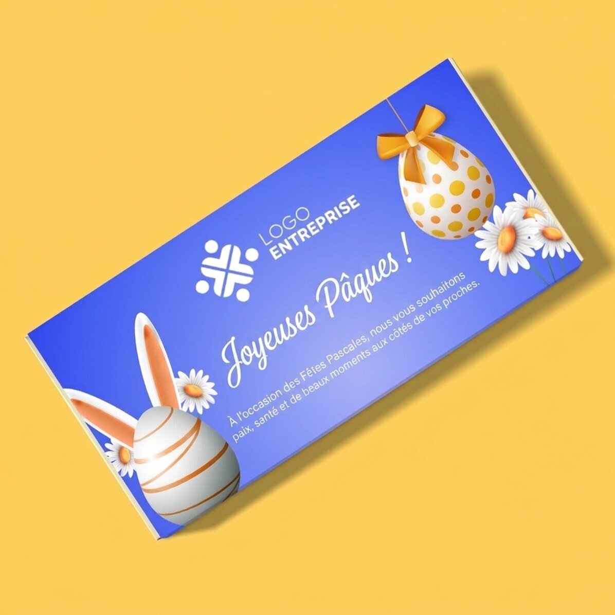 Chocolat personnalisé avec logo et message - Pâques