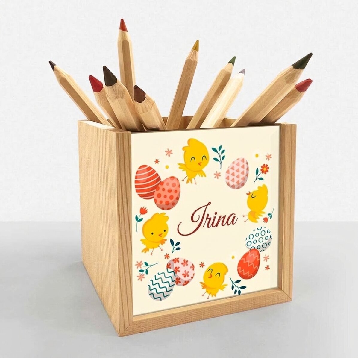 Porte-crayons personnalisé avec un prénom - Poulet