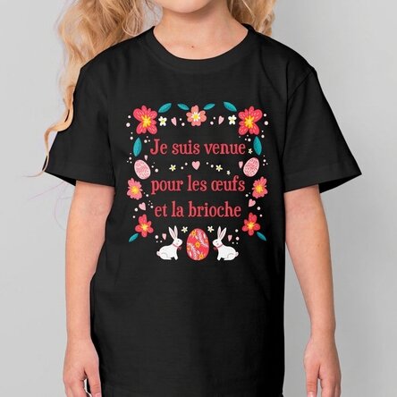 T-shirt en coton pour enfants personnalisé avec un message - Œufs et cozonac