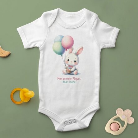 Body pour bébé personnalisé avec le texte « Ma première Pâques »