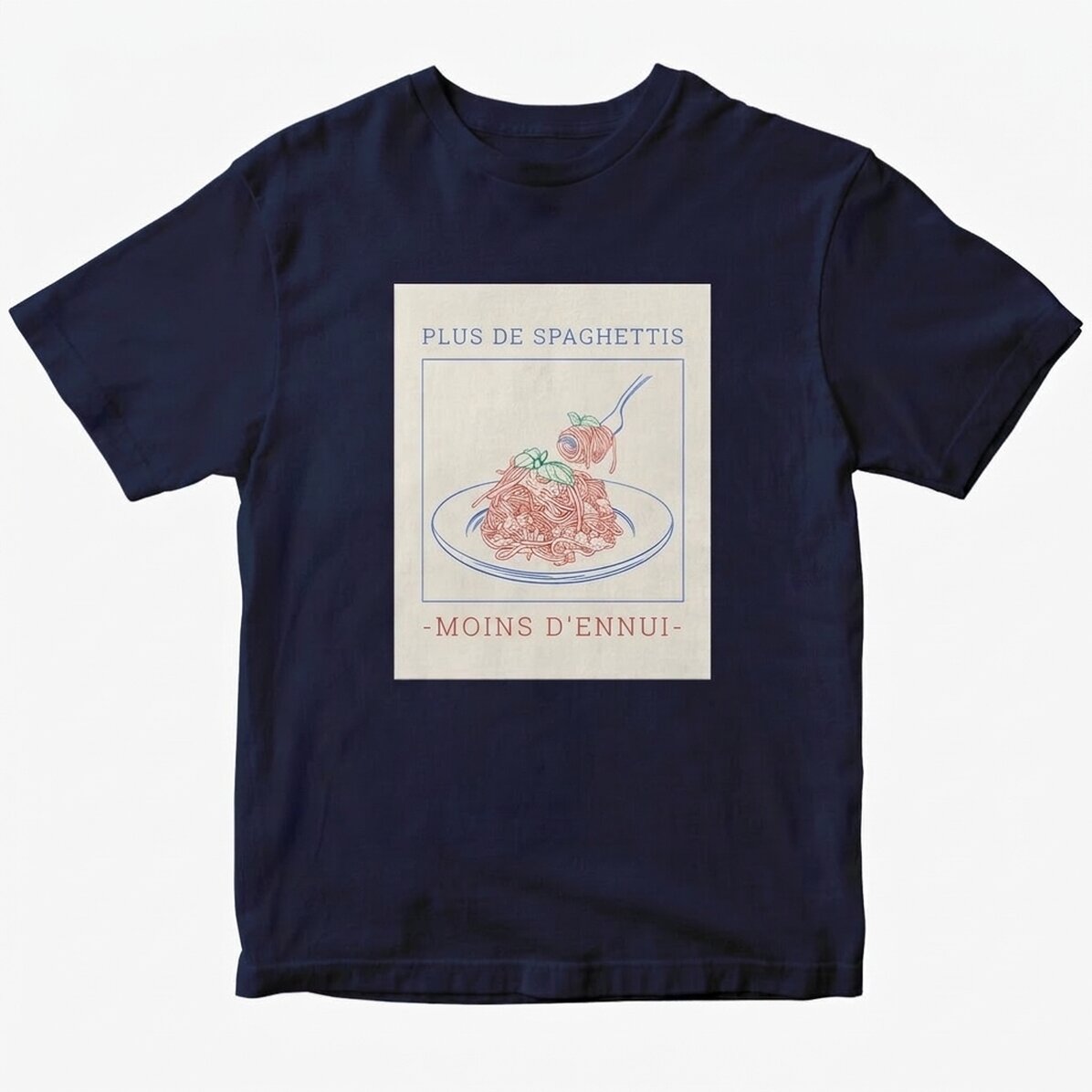 T-shirt en coton personnalisé avec un texte - Spaghetti
