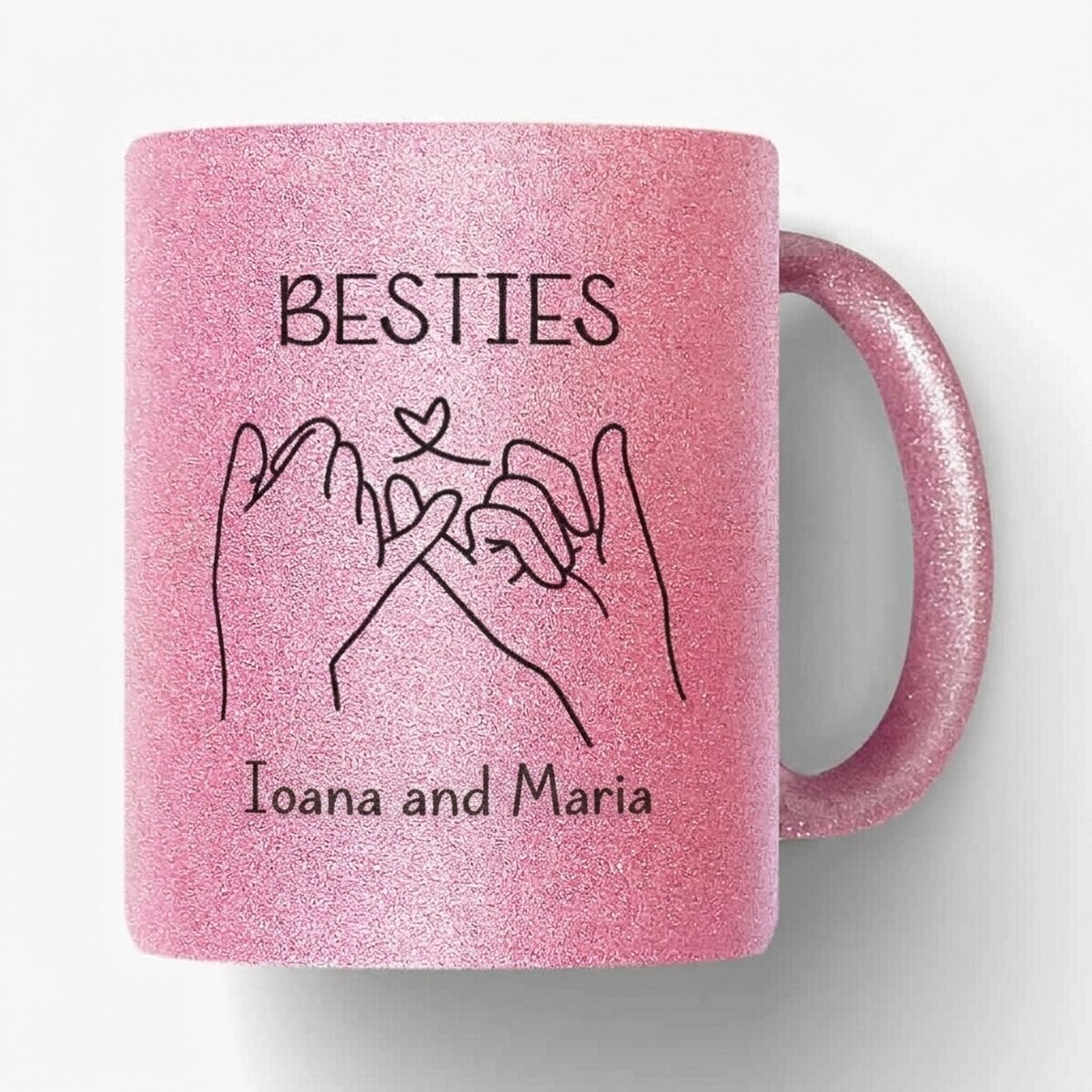 Tasse à paillettes personnalisée avec un prénom - meilleure amie