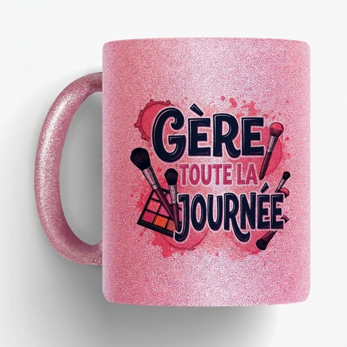 Tasse à paillettes personnalisée avec un texte - Slay