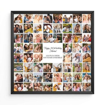 Tableau personnalisé avec 60 photos et un message