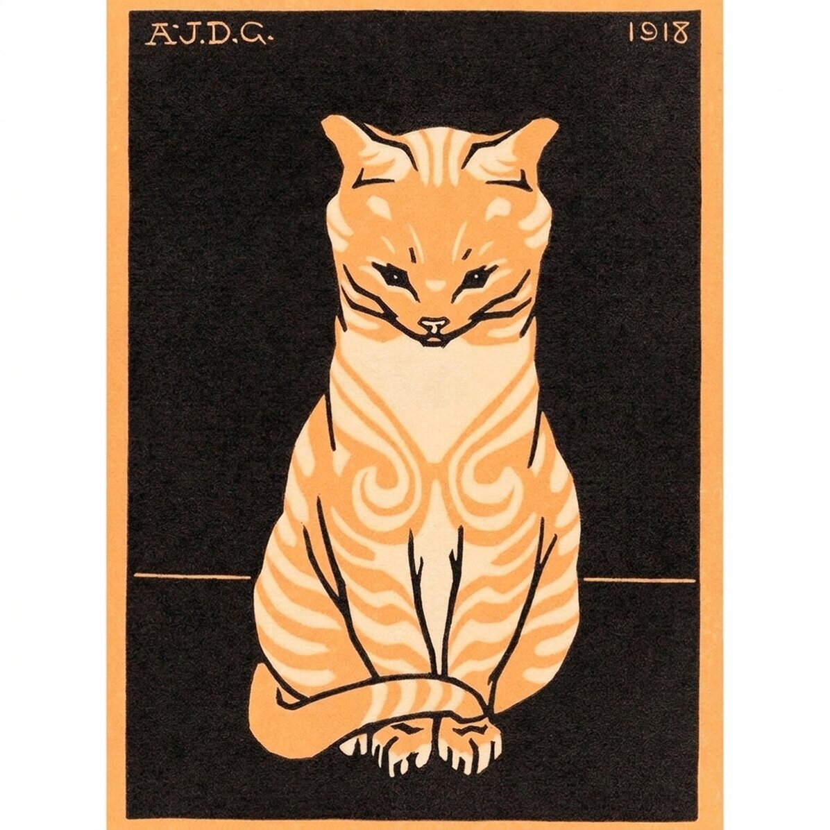 Affiche de Julie de Graag, « Sitting cat », 1918