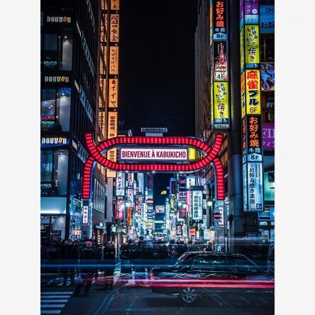 Affiche « Rue éclairée à Tokyo, Japon »