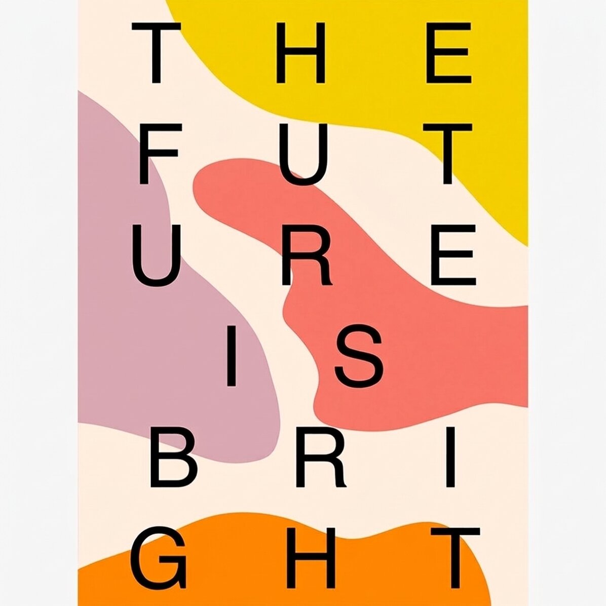 Affiche « Future is bright », touches de couleur