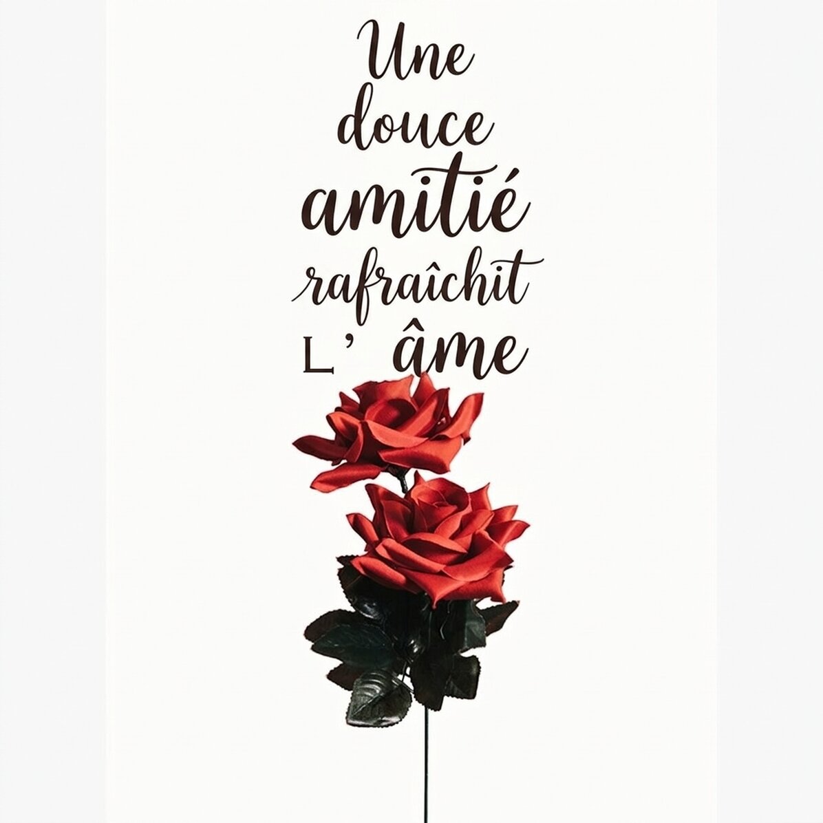 Affiche « Amitié » avec des roses