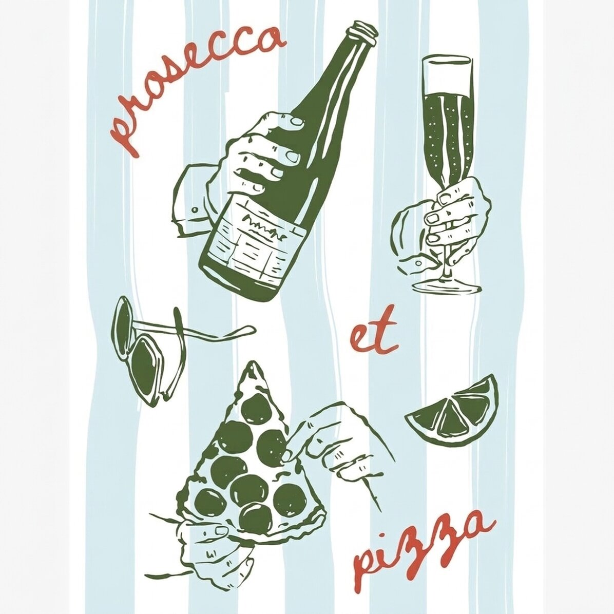 Affiche « Prosecco & Pizza »