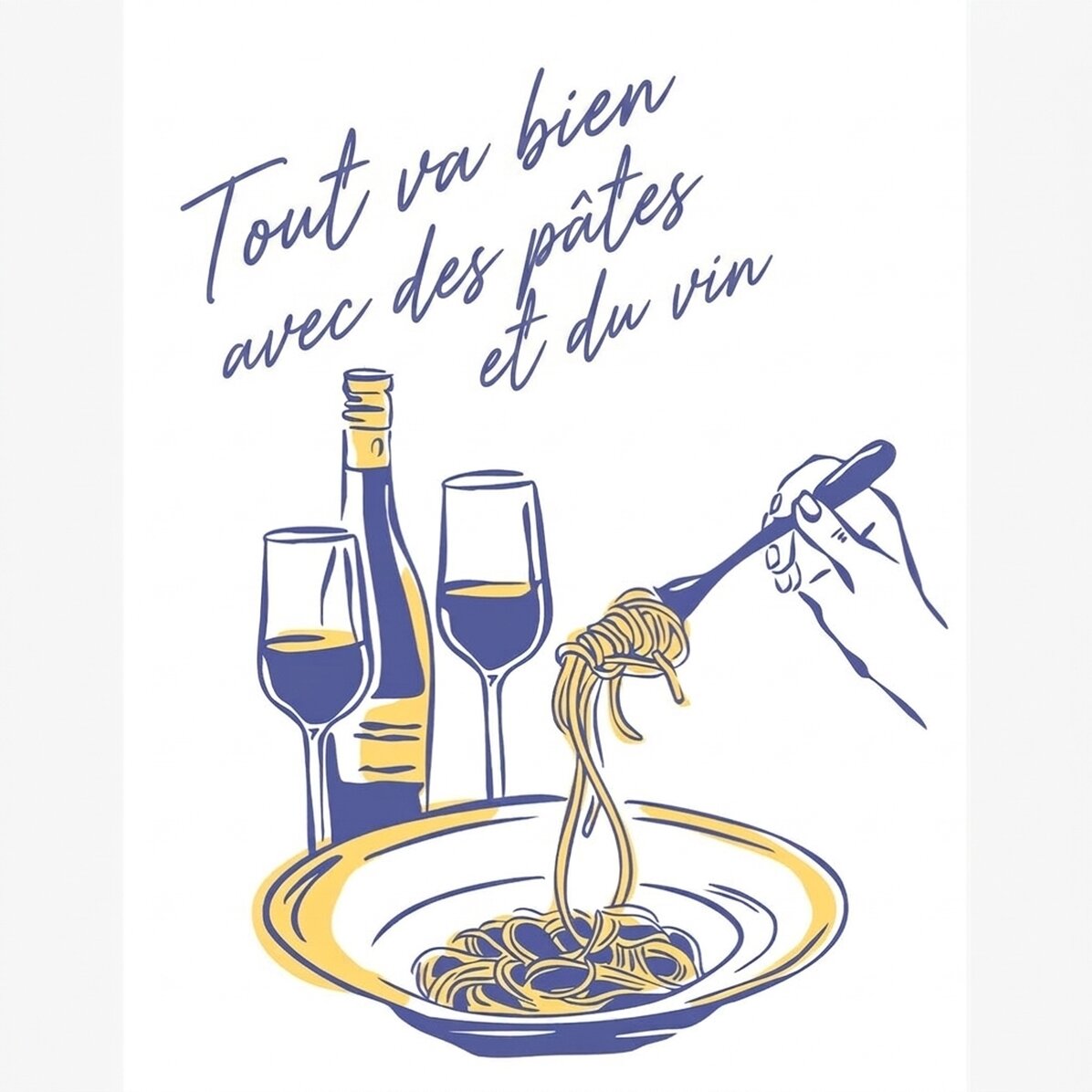 Affiche « Some Pasta & Wine »