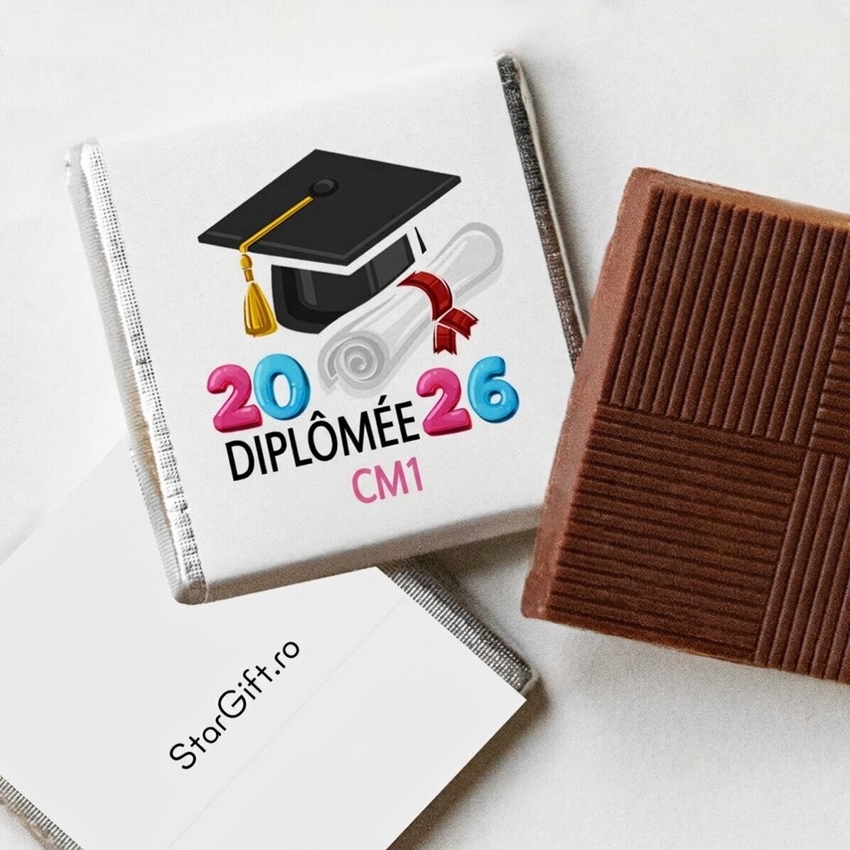 Mini-chocolat personnalisé avec inscription : « Je suis diplômé »