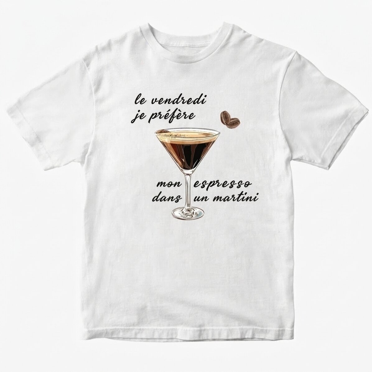 T-shirt en coton personnalisé avec un texte - Espresso Martini