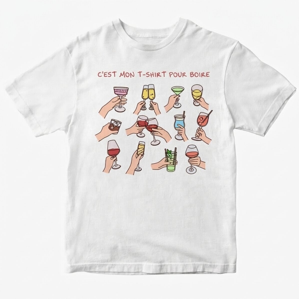 T-shirt en coton personnalisé avec un texte - My drinking shirt