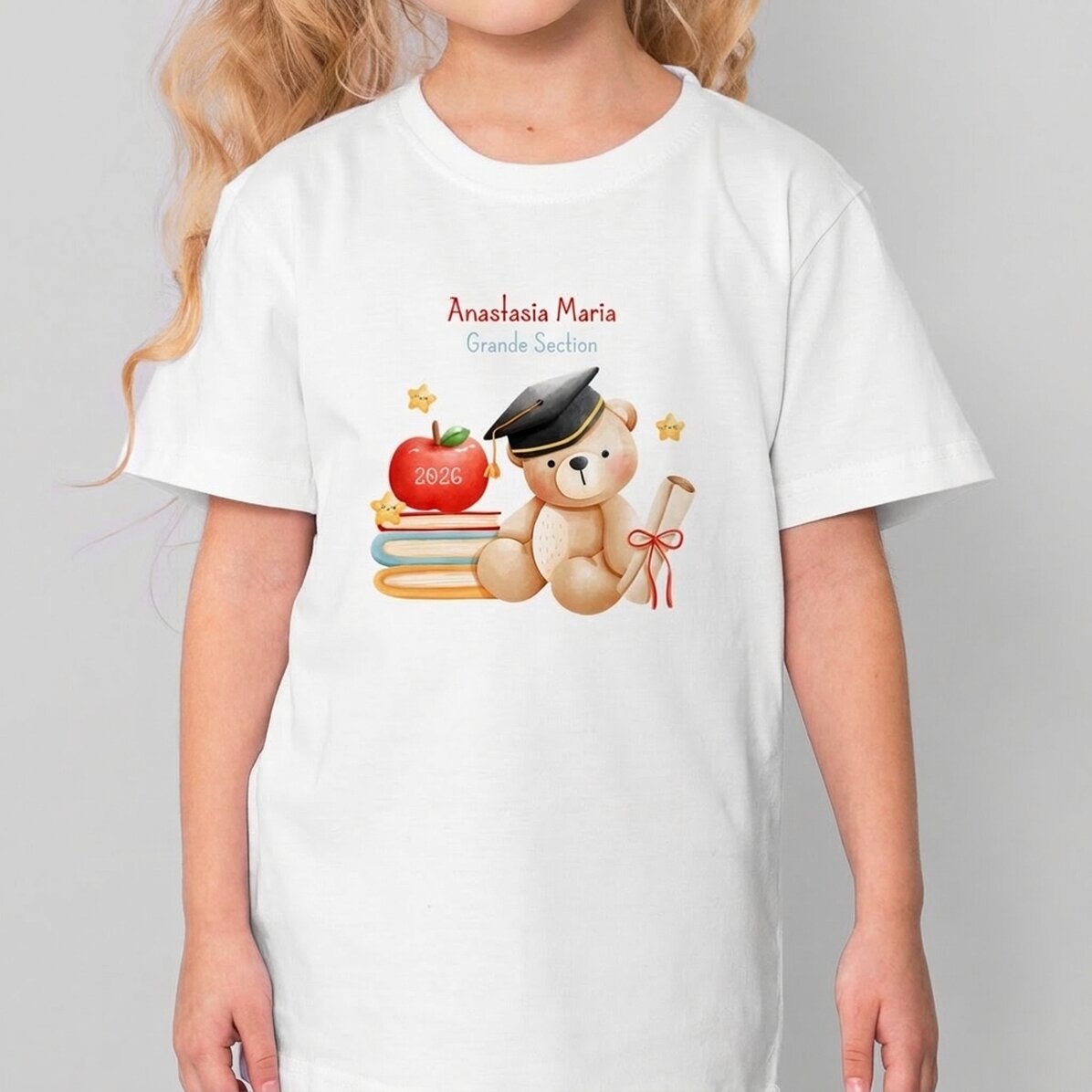 T-shirt en coton pour enfants personnalisé avec un texte - L