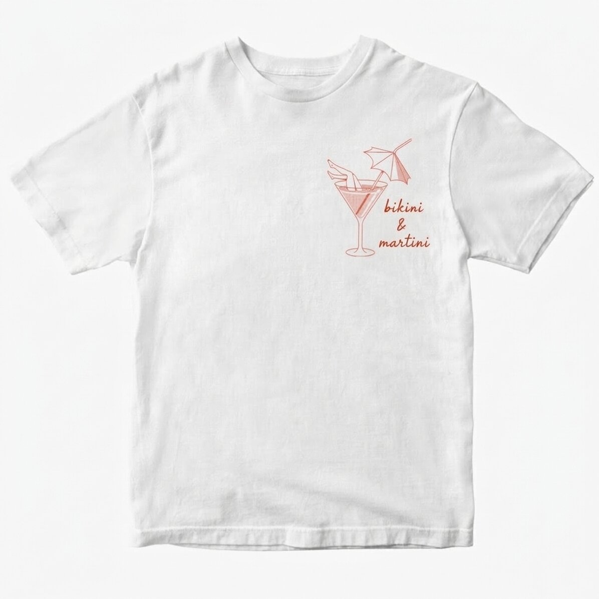 T-shirt en coton personnalisé avec un texte - Bikini & Martini