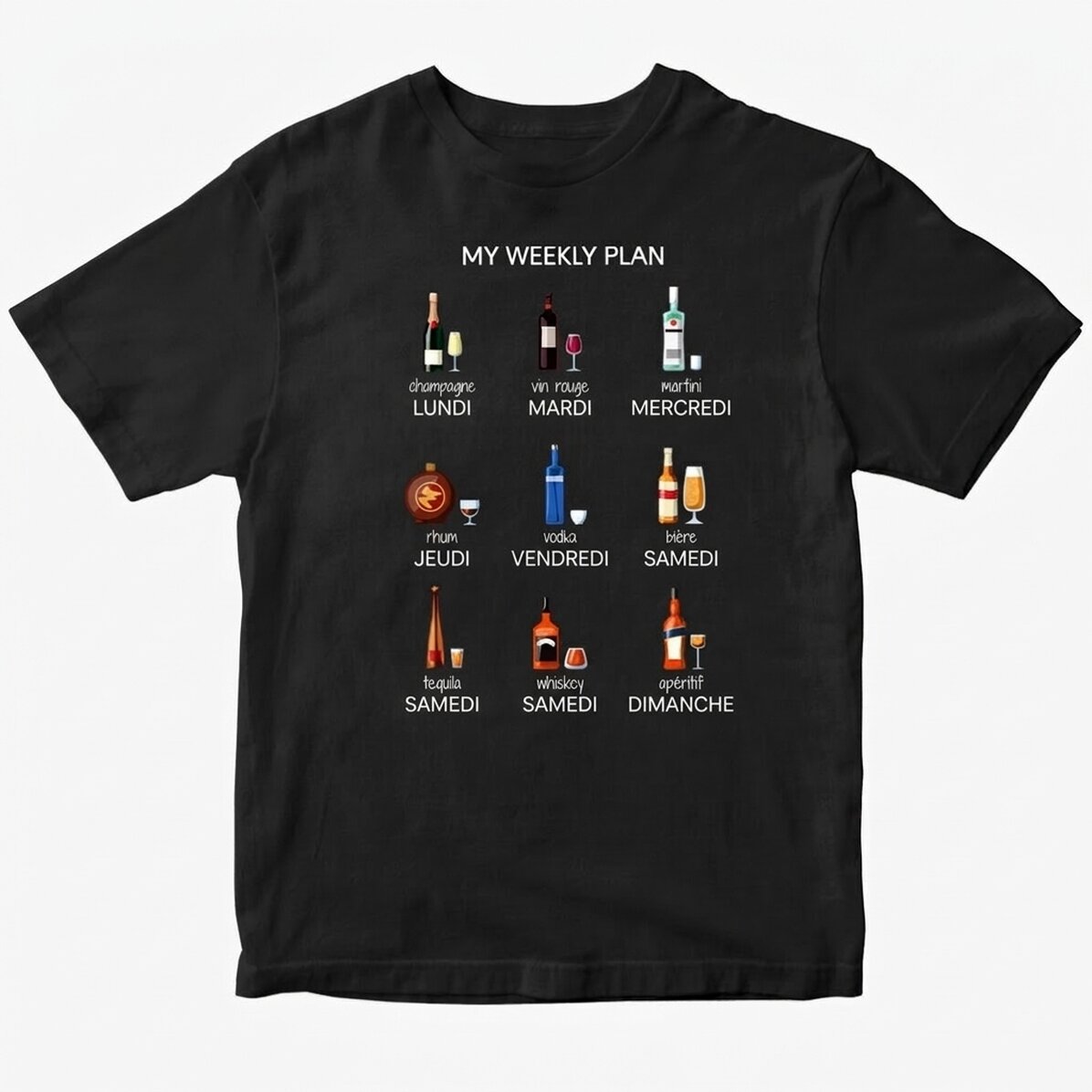 T-shirt en coton personnalisé avec un texte - My weekly plan
