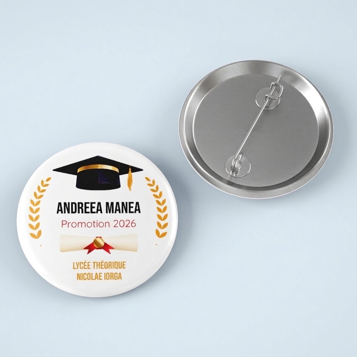 Insigne personnalisé avec message - Diplômé