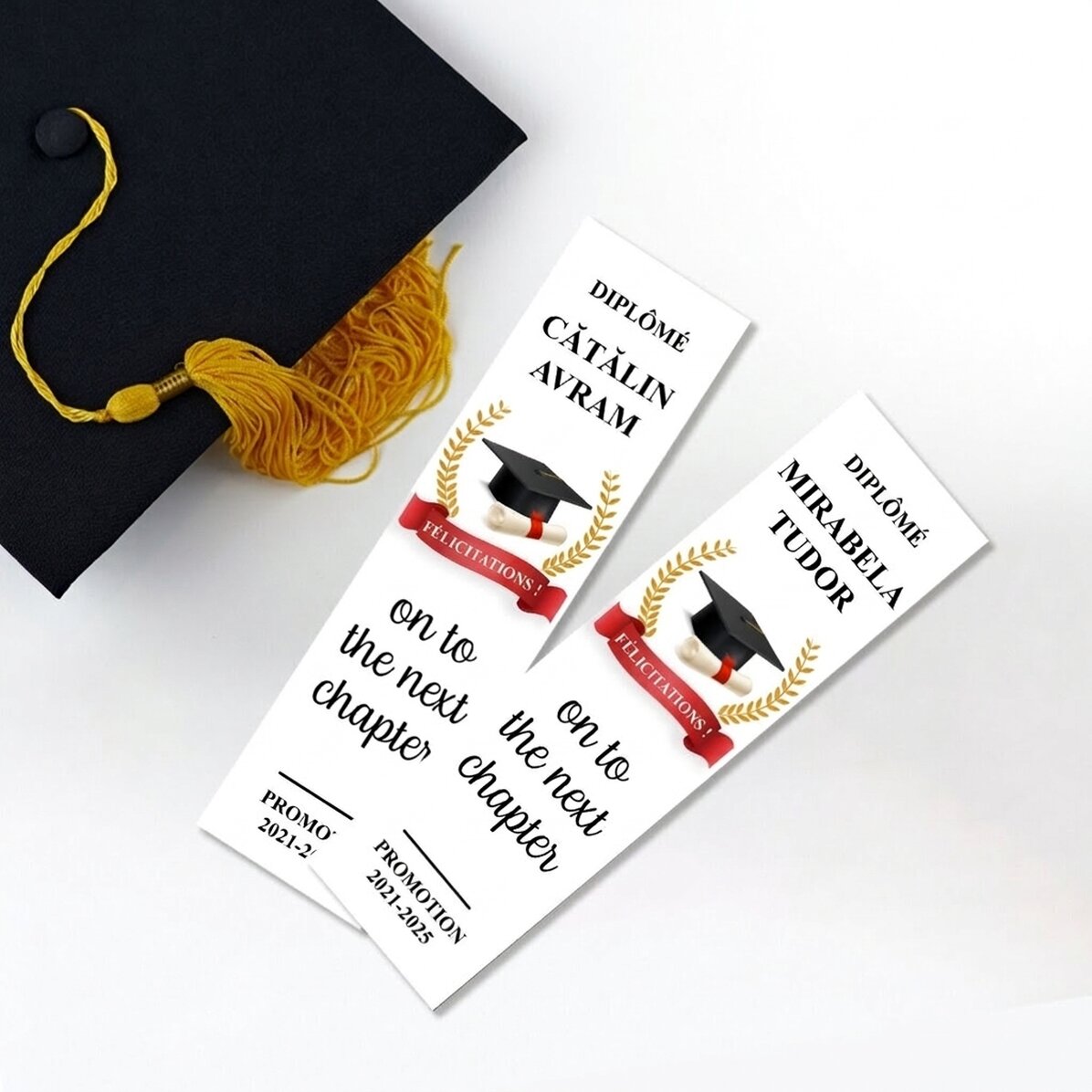Marque-page personnalisé avec texte - Remise des diplômes