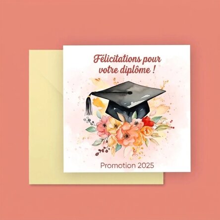 Carte carrée personnalisée avec un message - Félicitations !
