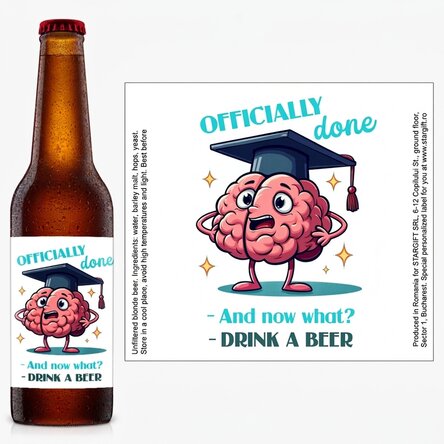 Bière personnalisée avec un message - Funny graduation