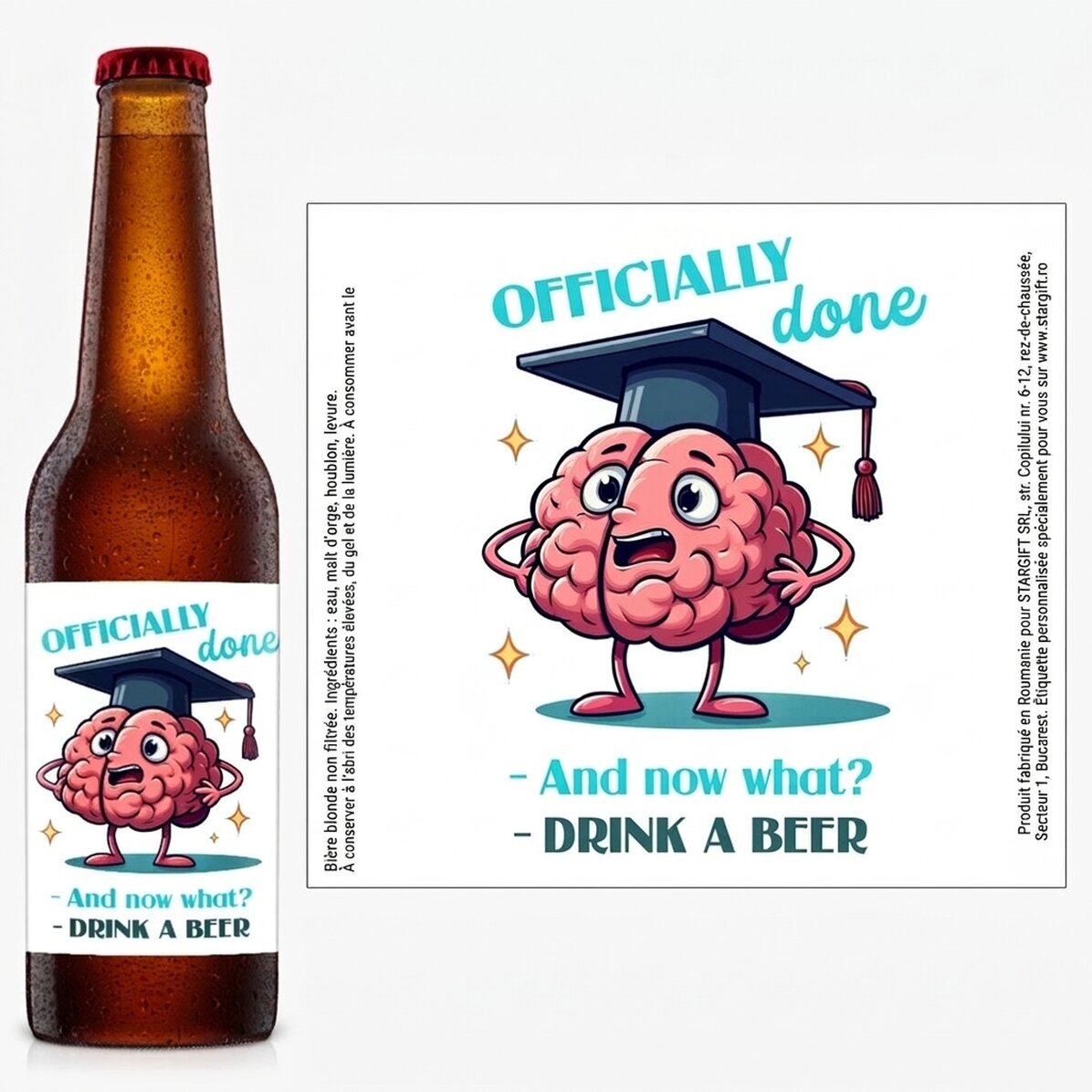 Bière personnalisée avec un message - Funny graduation