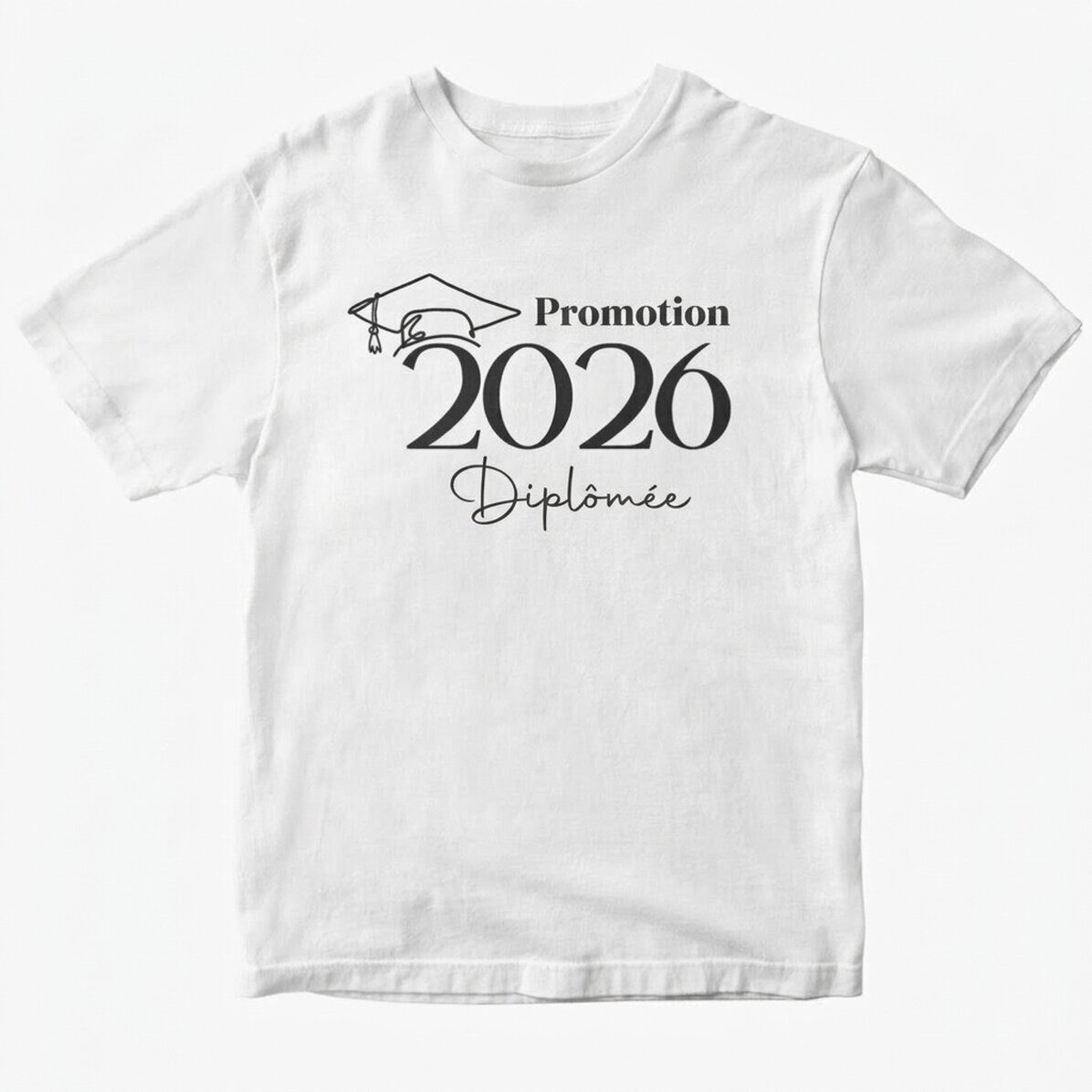 T-shirt en coton personnalisé avec un texte - Remise des diplômes