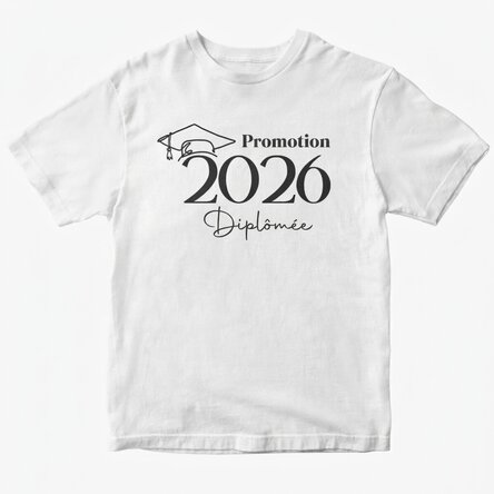 T-shirt en coton personnalisé avec un texte - Remise des diplômes