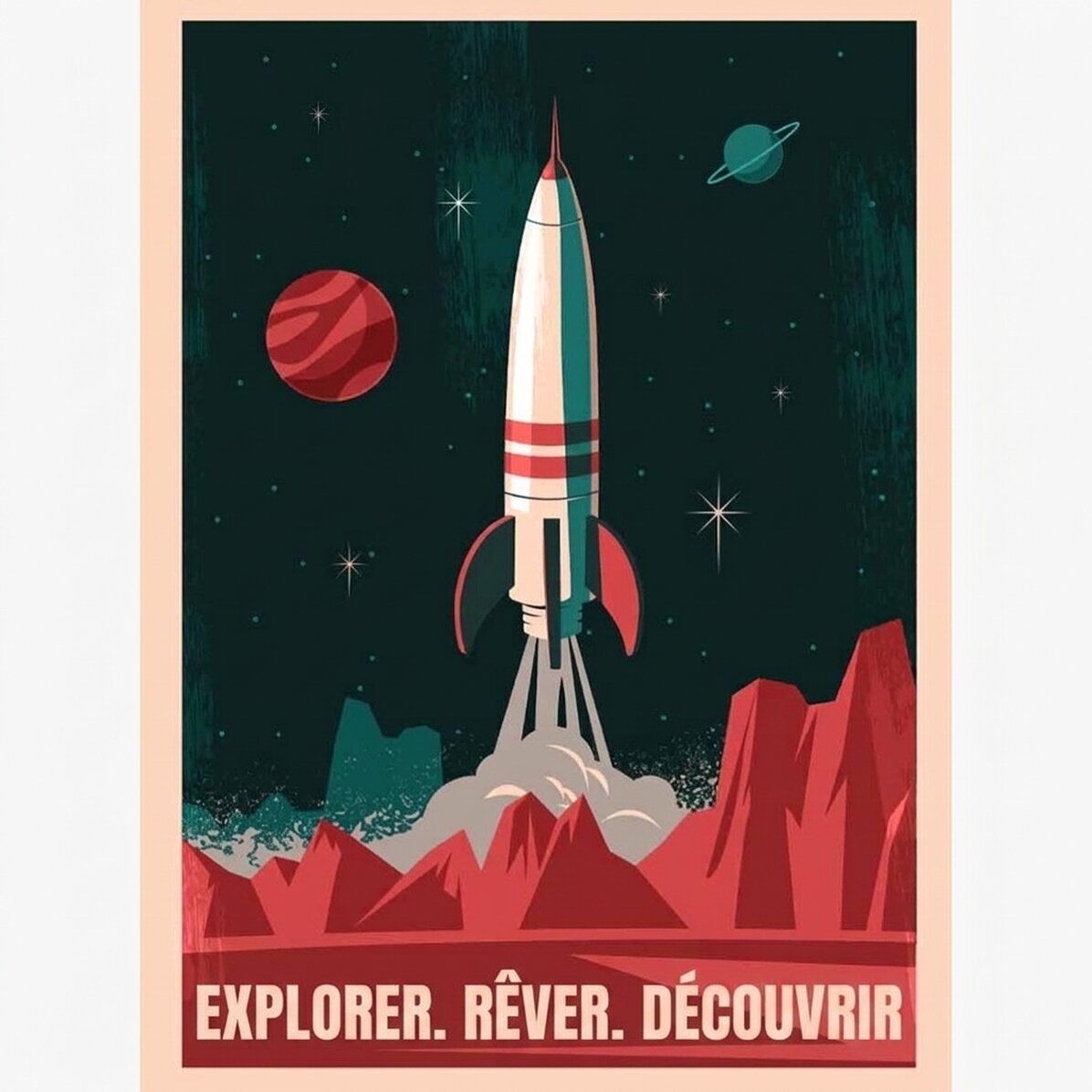 Affiche « Fusée spatiale »