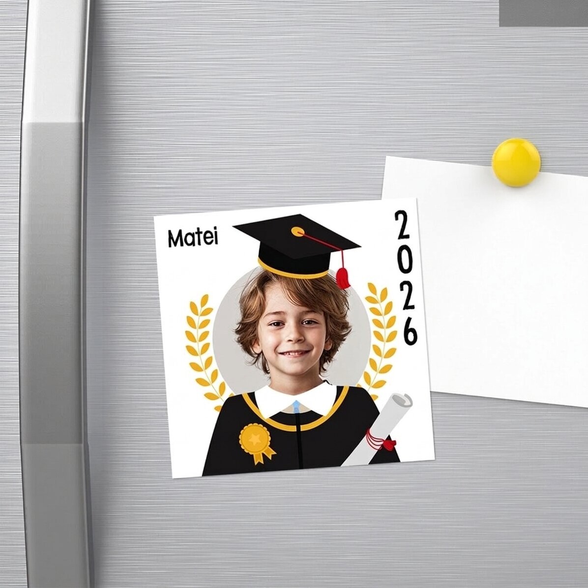 Aimant 10 x 10 personnalisé avec photo et message - Diplômé
