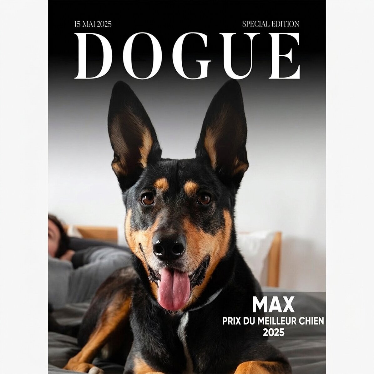 Affiche personnalisée avec photo et texte - Dogue