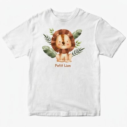 T-shirt en coton personnalisé pour enfants - Little Lion