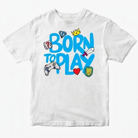 T-shirt en coton personnalisé pour enfants - Born to play