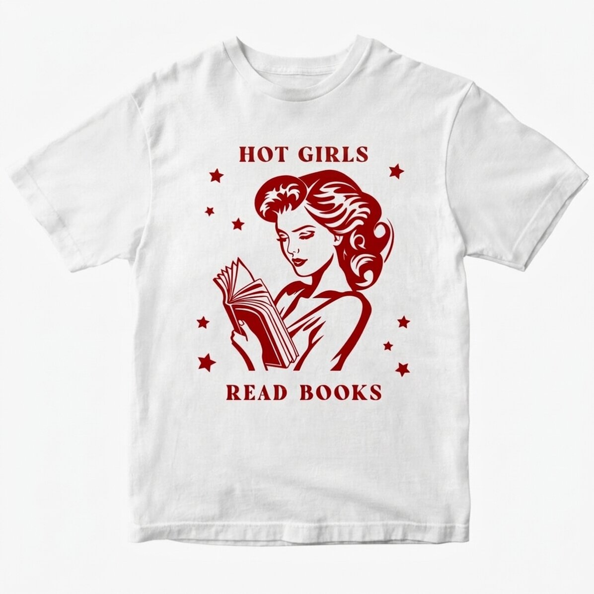 T-shirt en coton personnalisé - « Hot girls read books »