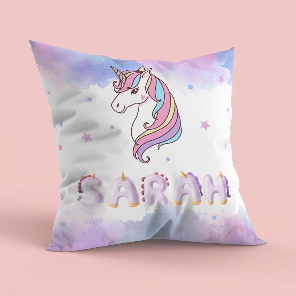 Oreiller personnalisé avec prénom - Licorne