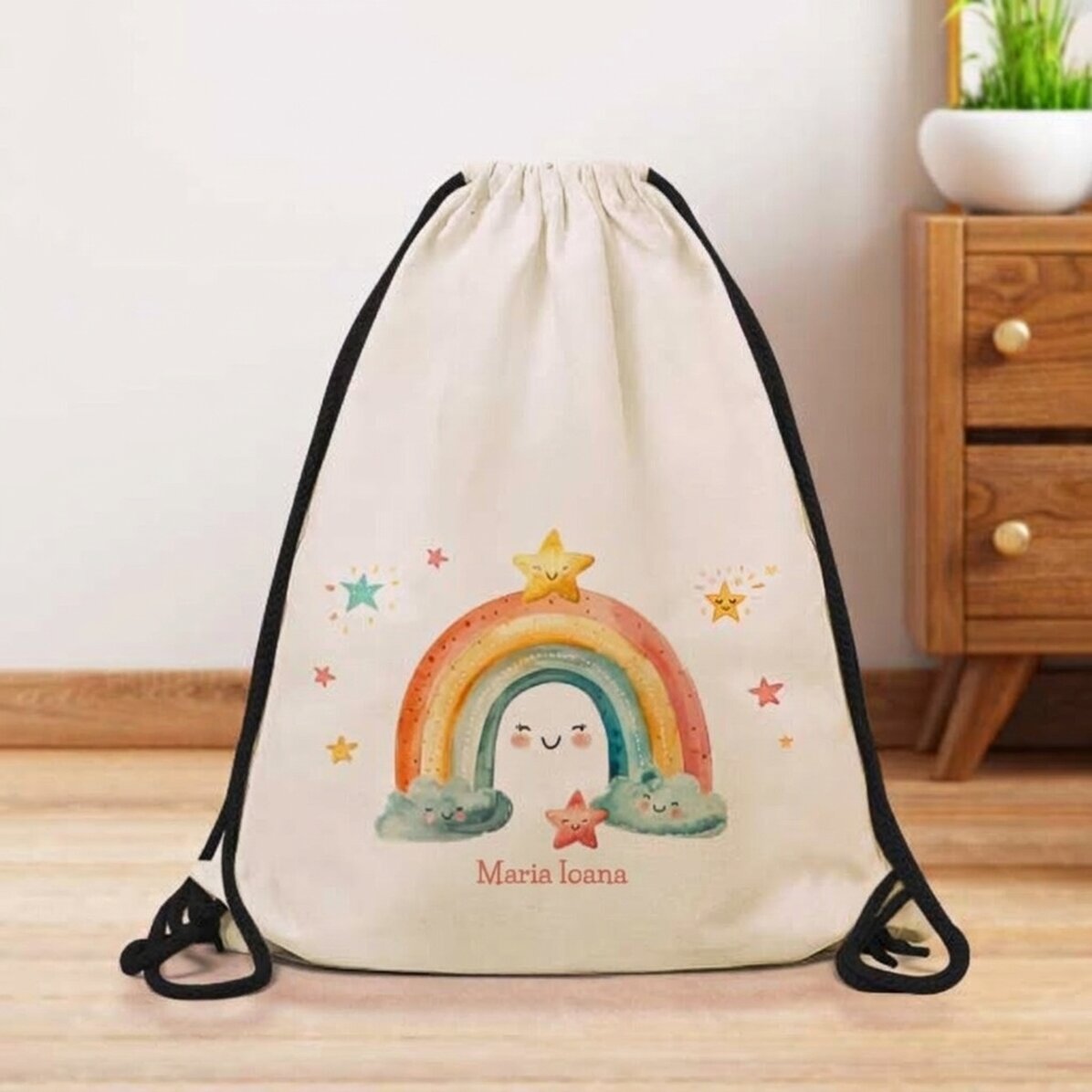 Sac à dos personnalisé avec prénom - Arc-en-ciel