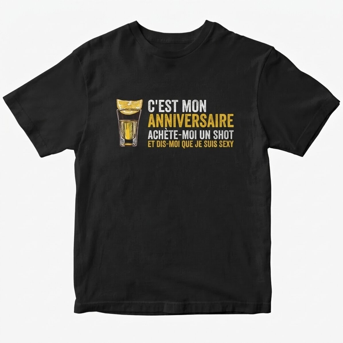T-shirt en coton personnalisé avec le texte « Buy me a shot »