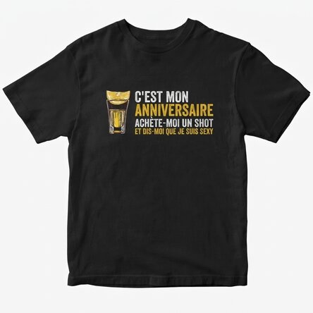 T-shirt en coton personnalisé avec le texte « Buy me a shot »