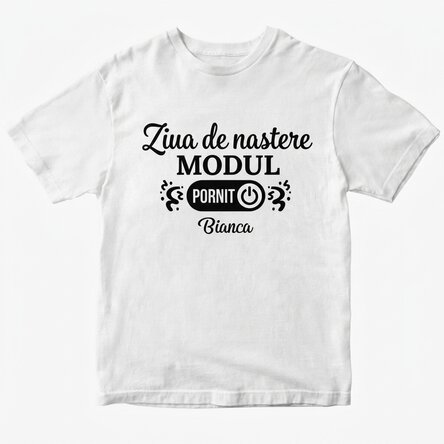 T-shirt en coton personnalisé avec inscription - Birthday Mode ON