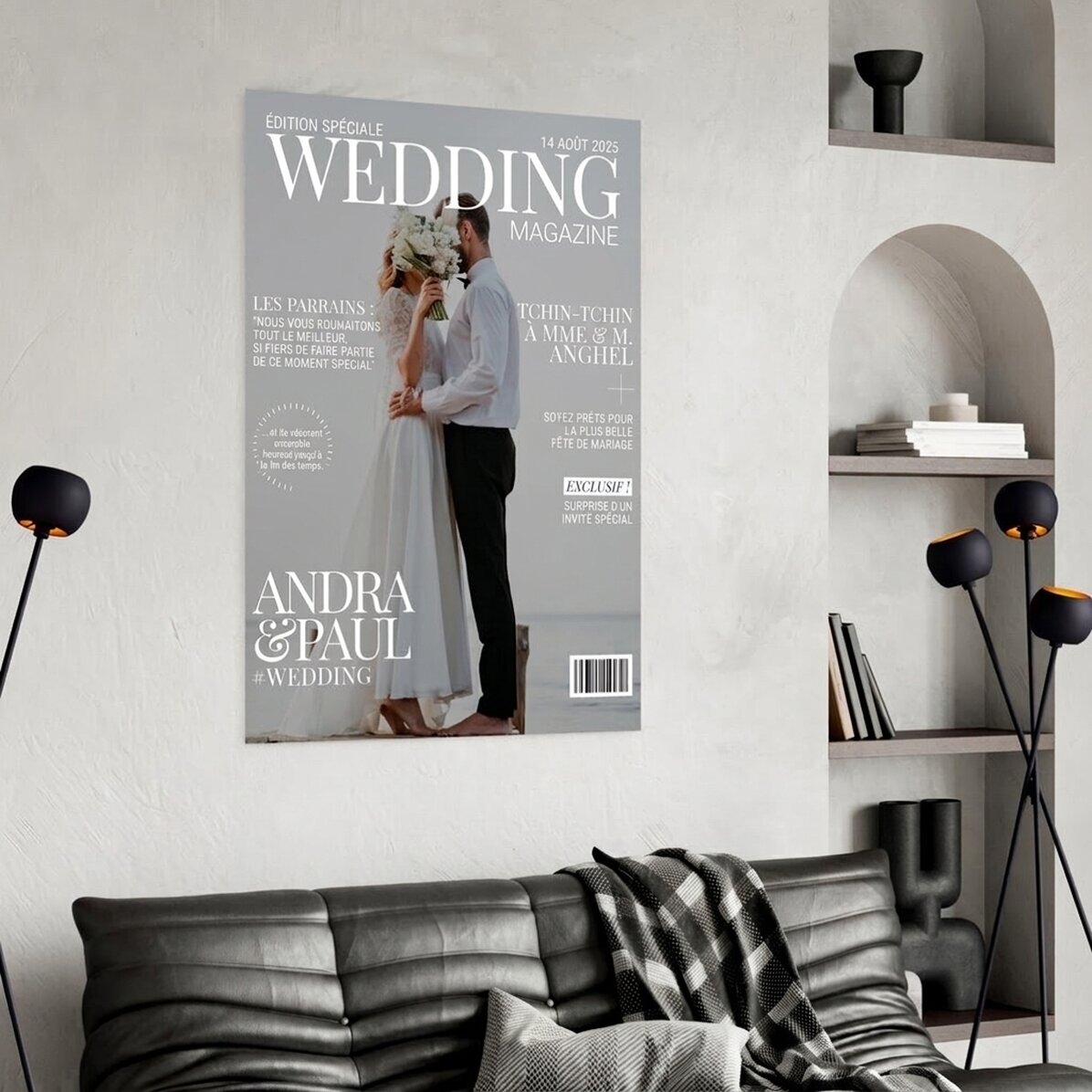 Affiche personnalisée avec photo et texte - Couverture de magazine