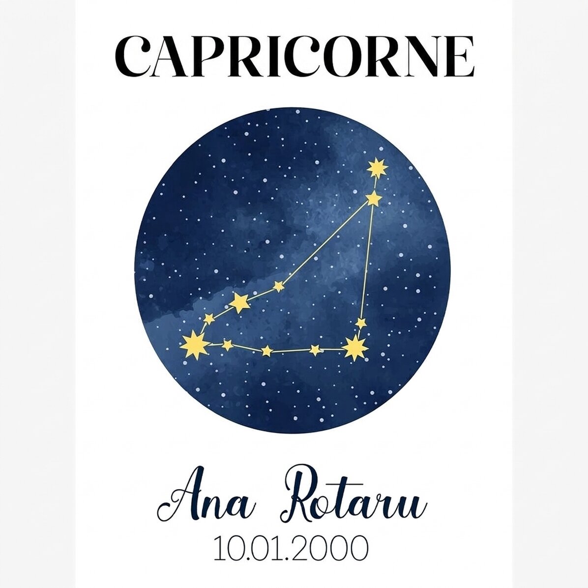Affiche personnalisée avec texte - La constellation du Capricorne