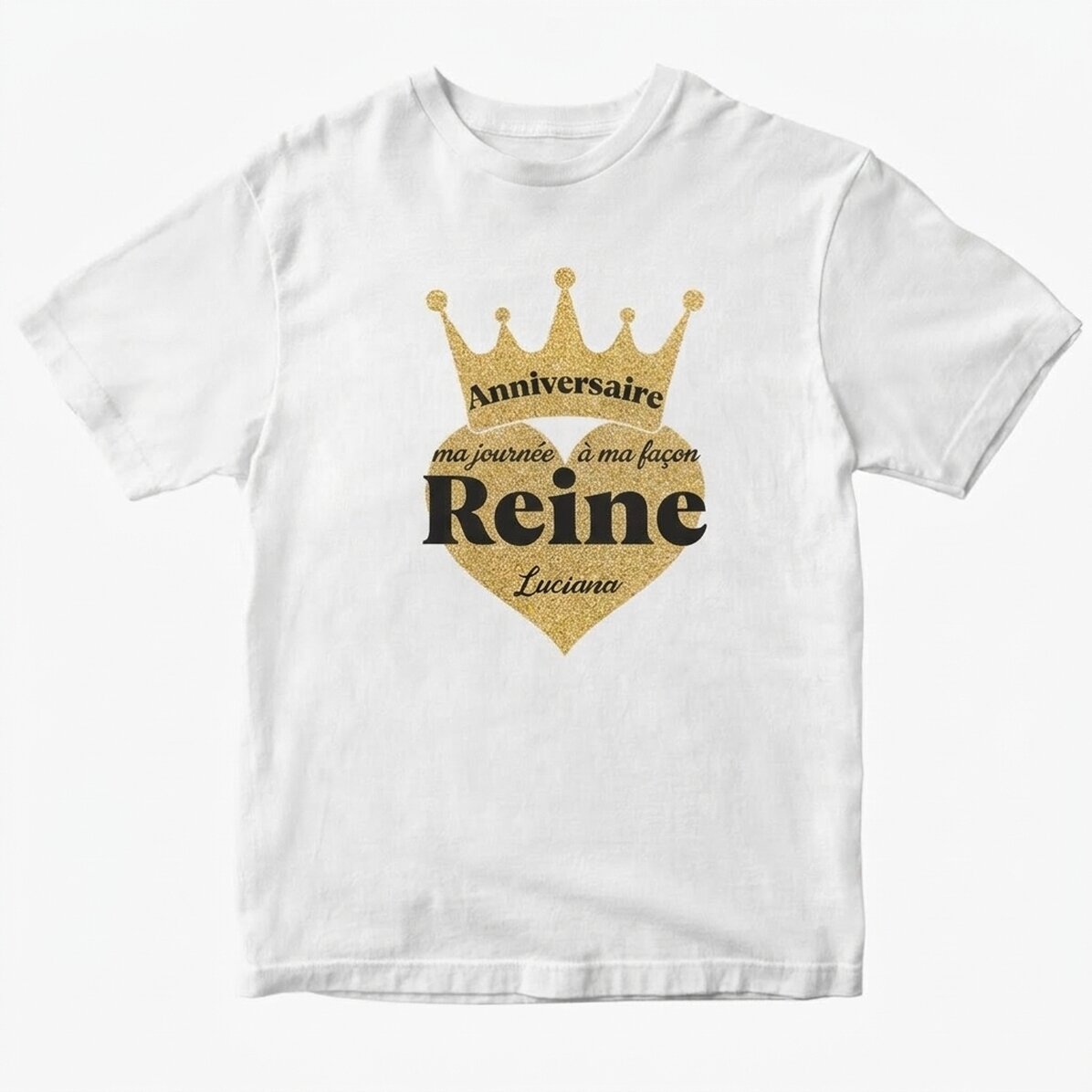 T-shirt en coton personnalisé avec inscription - Birthday Queen